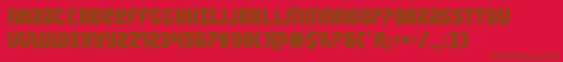 Warnationexpand-fontti – ruskeat fontit punaisella taustalla