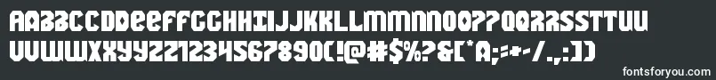 Warnationexpand-fontti – valkoiset fontit mustalla taustalla