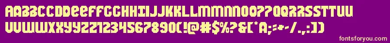 Warnationexpand-fontti – keltaiset fontit violetilla taustalla