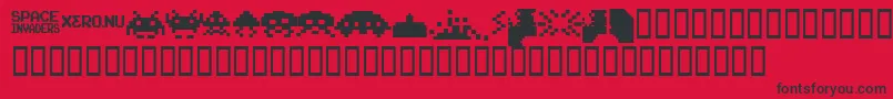 フォントInvadersFromSpace – 赤い背景に黒い文字