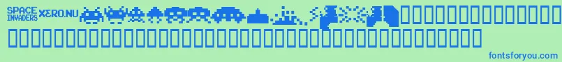 Подробнее о шрифте InvadersFromSpace Шрифт InvadersFromSpace – синие шрифты на зелёном фоне