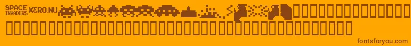 Подробнее о шрифте InvadersFromSpace Шрифт InvadersFromSpace – коричневые шрифты на оранжевом фоне