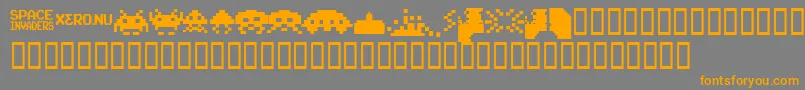Czcionka InvadersFromSpace – pomarańczowe czcionki na szarym tle