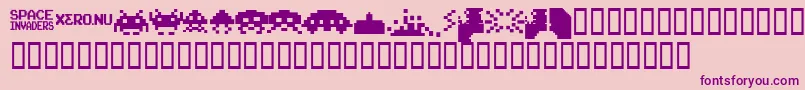 InvadersFromSpace Font – Purple Fonts on Pink Background