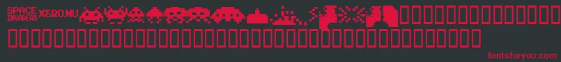 フォントInvadersFromSpace – 黒い背景に赤い文字