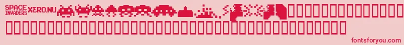 InvadersFromSpace Font – Red Fonts on Pink Background