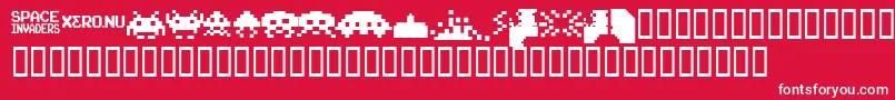 InvadersFromSpace Font – White Fonts on Red Background