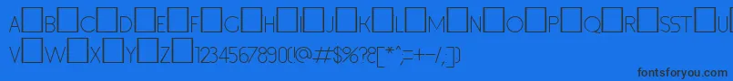 フォントInset1 – 黒い文字の青い背景