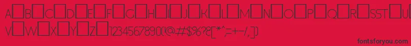 Шрифт Inset1 – чёрные шрифты на красном фоне