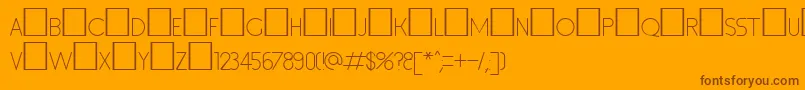 Inset1 Font – Brown Fonts on Orange Background