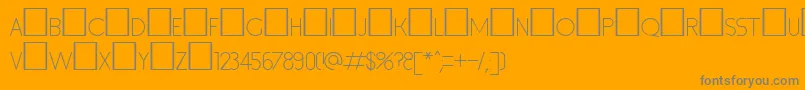 Inset1-Schriftart – Graue Schriften auf orangefarbenem Hintergrund