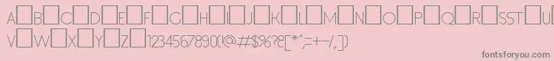 Inset1-fontti – harmaat kirjasimet vaaleanpunaisella taustalla