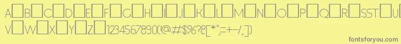 フォントInset1 – 黄色の背景に灰色の文字