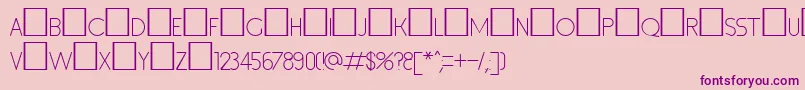 Inset1-fontti – violetit fontit vaaleanpunaisella taustalla