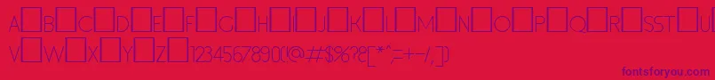 フォントInset1 – 赤い背景に紫のフォント