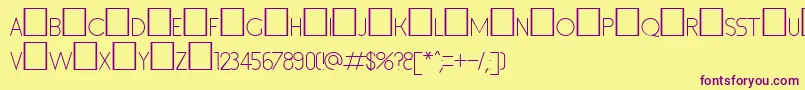 Inset1 Font – Purple Fonts on Yellow Background