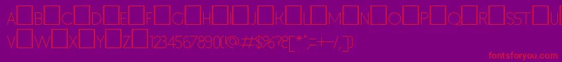 Inset1-Schriftart – Rote Schriften auf violettem Hintergrund