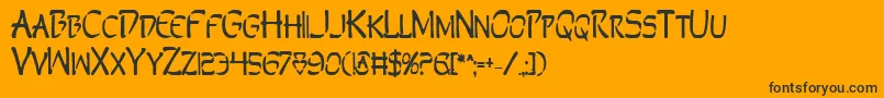 Perdv2b Font – Black Fonts on Orange Background