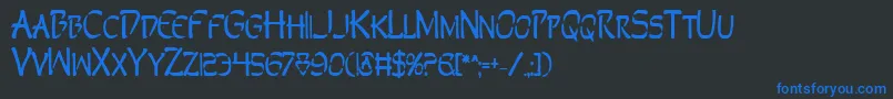 フォントPerdv2b – 黒い背景に青い文字