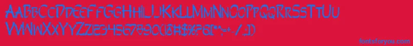 Perdv2b Font – Blue Fonts on Red Background