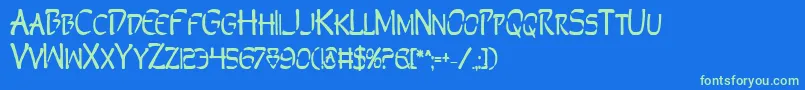 Perdv2b Font – Green Fonts on Blue Background