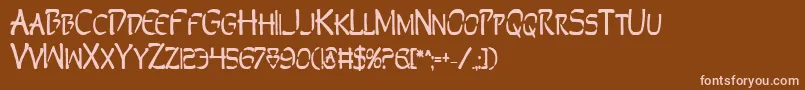フォントPerdv2b – 茶色の背景にピンクのフォント