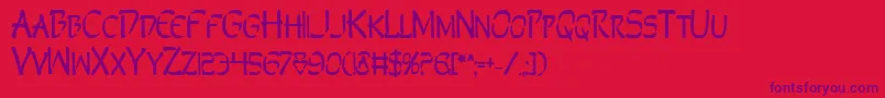 Perdv2b-Schriftart – Violette Schriften auf rotem Hintergrund