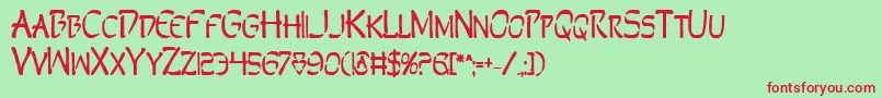 Perdv2b Font – Red Fonts on Green Background