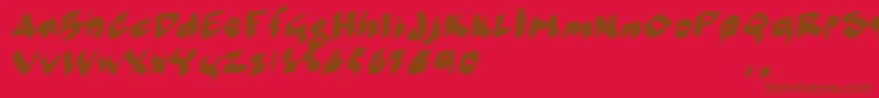 Mmoetrial Font – Brown Fonts on Red Background