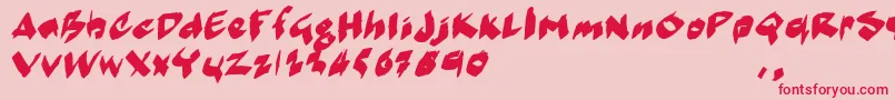 Mmoetrial Font – Red Fonts on Pink Background