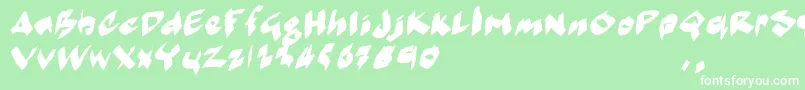 フォントMmoetrial – 緑の背景に白い文字