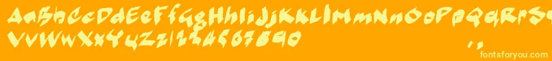 Mmoetrial Font – Yellow Fonts on Orange Background