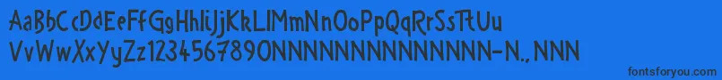 ZanyRaces Font – Black Fonts on Blue Background