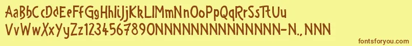 ZanyRaces Font – Brown Fonts on Yellow Background