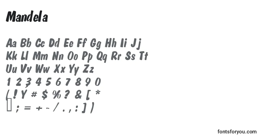 Czcionka Mandela – alfabet, cyfry, specjalne znaki