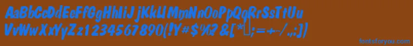 Mandela Font – Blue Fonts on Brown Background