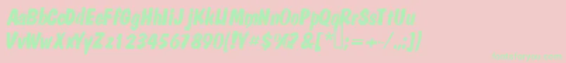 Mandela Font – Green Fonts on Pink Background