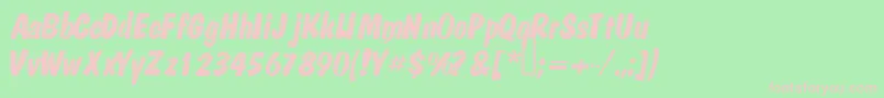 Czcionka Mandela – różowe czcionki na zielonym tle