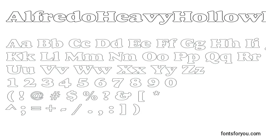 Шрифт AlfredoHeavyHollowExpanded – алфавит, цифры, специальные символы