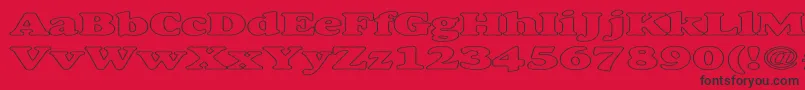 AlfredoHeavyHollowExpanded Font – Black Fonts on Red Background