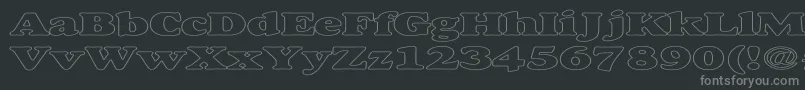 AlfredoHeavyHollowExpanded-Schriftart – Graue Schriften auf schwarzem Hintergrund