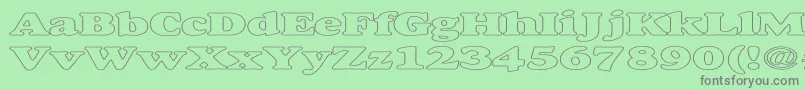 AlfredoHeavyHollowExpanded Font – Gray Fonts on Green Background