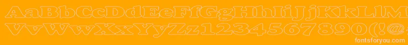 AlfredoHeavyHollowExpanded Font – Pink Fonts on Orange Background