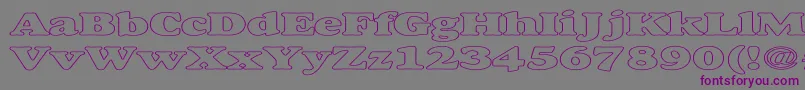フォントAlfredoHeavyHollowExpanded – 紫色のフォント、灰色の背景