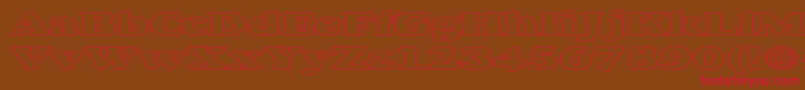 AlfredoHeavyHollowExpanded Font – Red Fonts on Brown Background