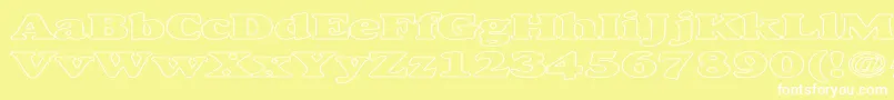 AlfredoHeavyHollowExpanded Font – White Fonts on Yellow Background