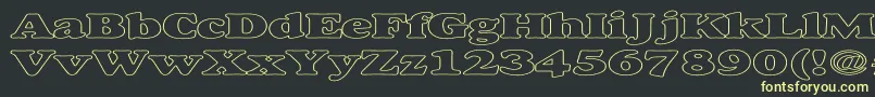 AlfredoHeavyHollowExpanded Font – Yellow Fonts on Black Background