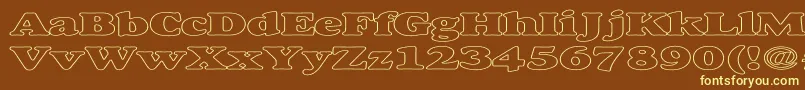 AlfredoHeavyHollowExpanded Font – Yellow Fonts on Brown Background