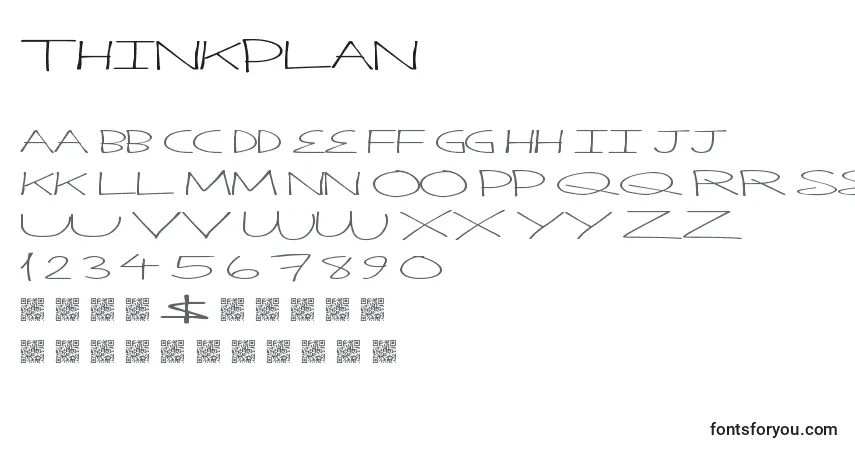 Czcionka Thinkplan – alfabet, cyfry, specjalne znaki