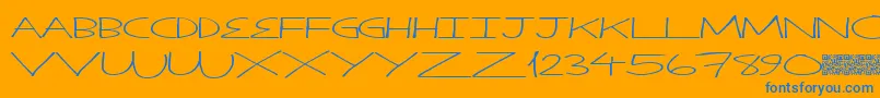 フォントThinkplan – オレンジの背景に青い文字